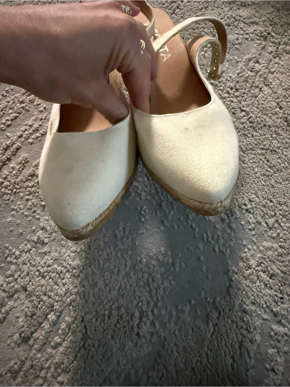 Viscata Palomera Canvas Espadrille Wedges beige slingback cotton Spain 41 / 10 - Picture 6 of 15